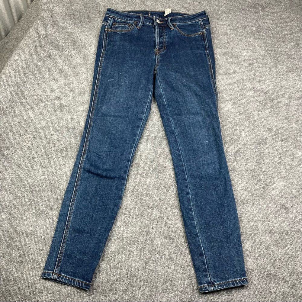Free People Jeans Womens Size 26 Blue Skinny Dark Wash Stretch Casual Denim